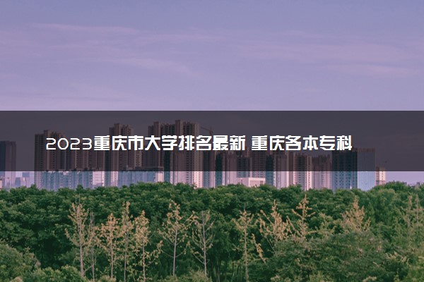 2023重庆市大学排名最新 重庆各本专科院校排行榜