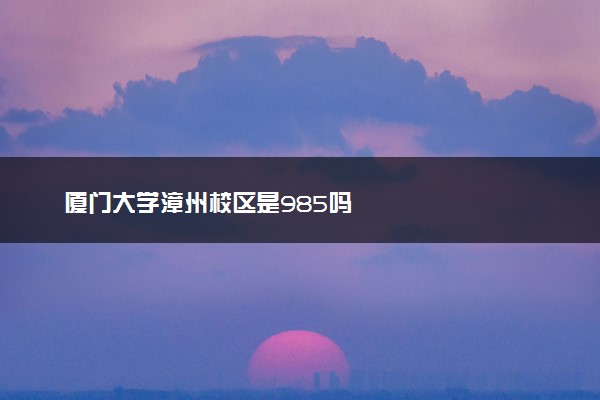 厦门大学漳州校区是985吗