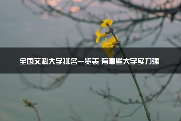 全国文科大学排名一览表 有哪些大学实力强