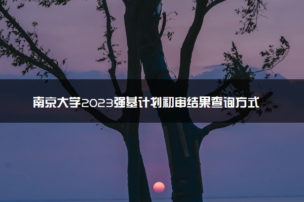 南京大学2023强基计划初审结果查询方式及入口