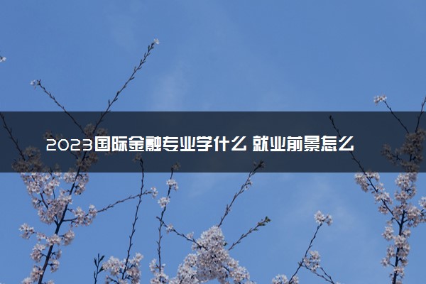 2023国际金融专业学什么 就业前景怎么样