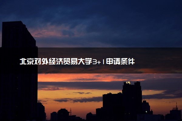 北京对外经济贸易大学3+1申请条件