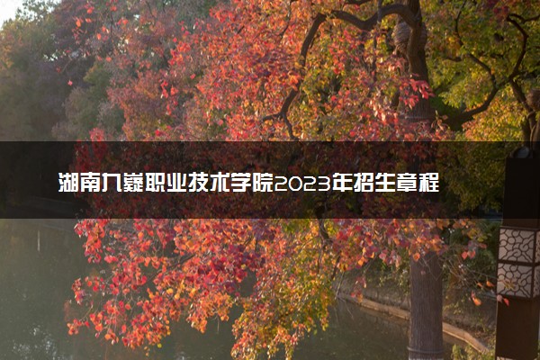 湖南九嶷职业技术学院2023年招生章程