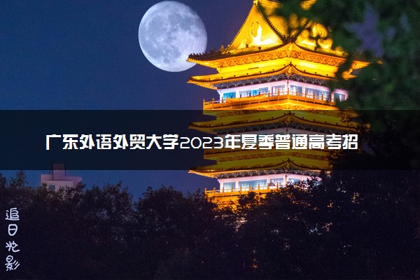 广东外语外贸大学2023年夏季普通高考招生章程