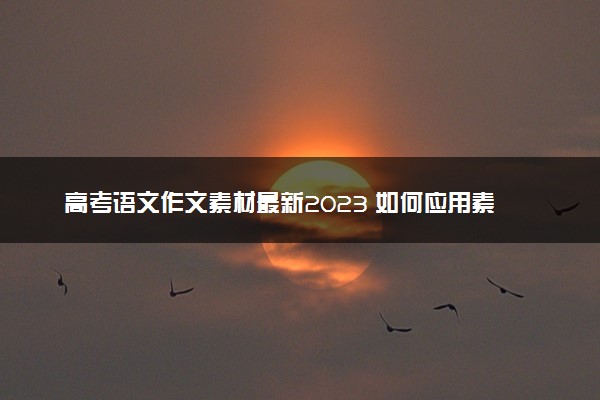 高考语文作文素材最新2023 如何应用素材