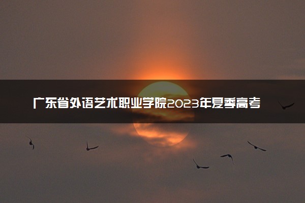 广东省外语艺术职业学院2023年夏季高考招生章程