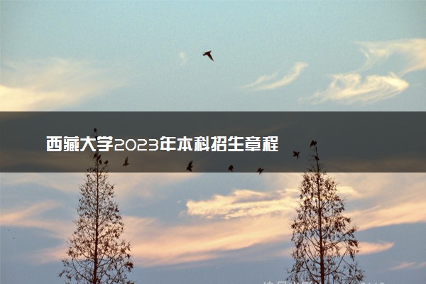 西藏大学2023年本科招生章程