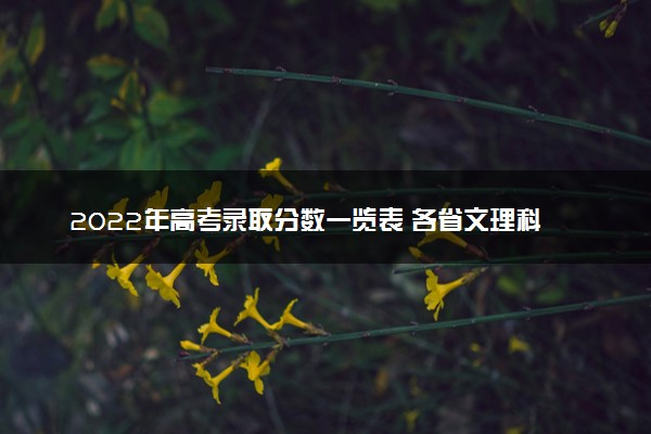 2022年高考录取分数一览表 各省文理科分数线汇总