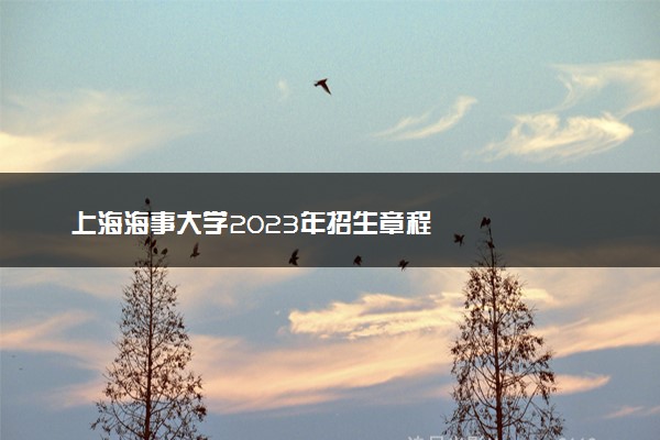上海海事大学2023年招生章程