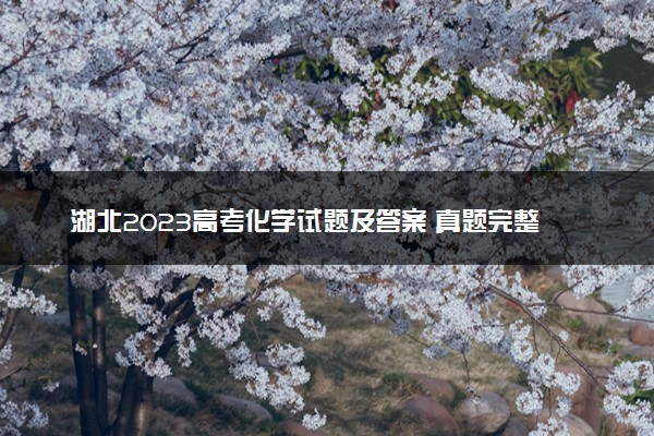 湖北2023高考化学试题及答案 真题完整解析