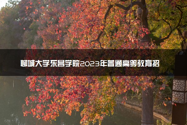 聊城大学东昌学院2023年普通高等教育招生章程