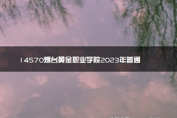 14570烟台黄金职业学院2023年普通高等教育招生章程