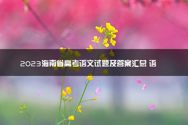 2023海南省高考语文试题及答案汇总 语文真题解析