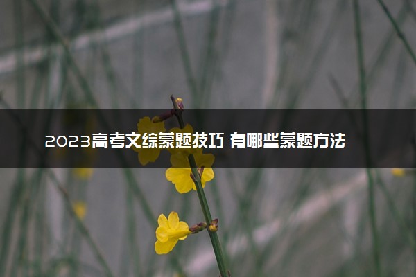 2023高考文综蒙题技巧 有哪些蒙题方法