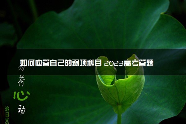 如何应答自己的弱项科目 2023高考答题策略