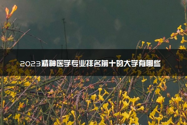 2023精神医学专业排名前十的大学有哪些 最新名单汇总