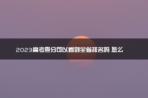 2023高考查分可以看到全省排名吗 怎么查在本省位次
