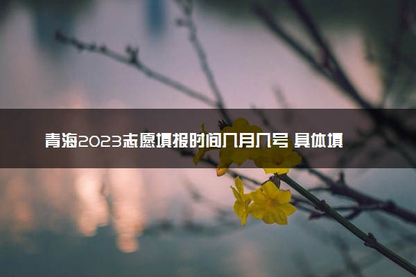 青海2023志愿填报时间几月几号 具体填报时间安排