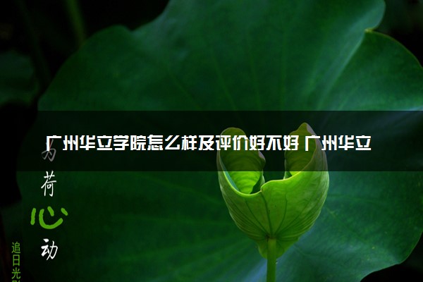 广州华立学院怎么样及评价好不好 广州华立学院口碑如何