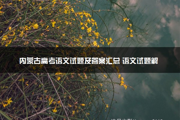 内蒙古高考语文试题及答案汇总 语文试题解析