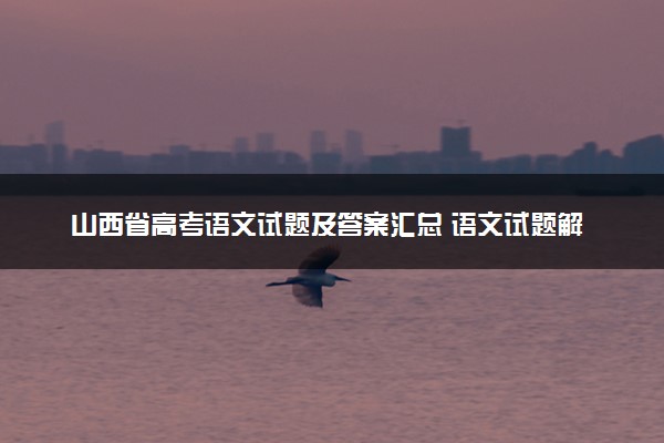 山西省高考语文试题及答案汇总 语文试题解析