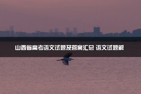 山西省高考语文试题及答案汇总 语文试题解析