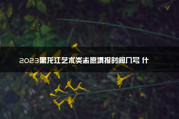 2023黑龙江艺术类志愿填报时间几号 什么时候截止