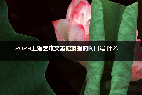 2023上海艺术类志愿填报时间几号 什么时候截止
