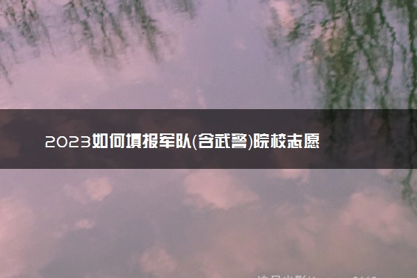 2023如何填报军队（含武警）院校志愿 有什么方法