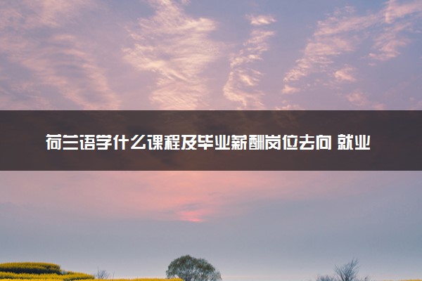 荷兰语学什么课程及毕业薪酬岗位去向 就业前景怎么样