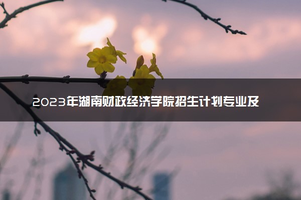 2023年湖南财政经济学院招生计划专业及各省录取分数线位次