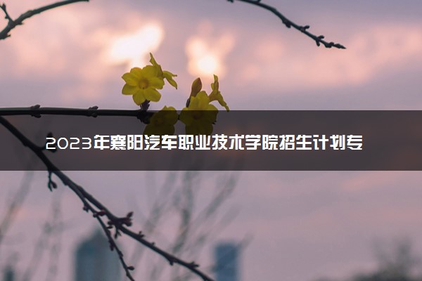2023年襄阳汽车职业技术学院招生计划专业及各省录取分数线位次