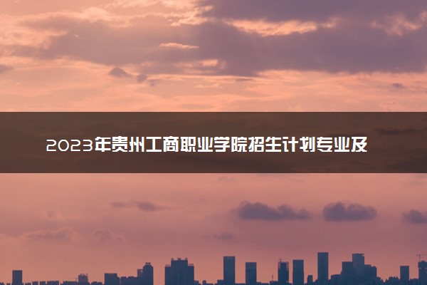 2023年贵州工商职业学院招生计划专业及各省录取分数线位次