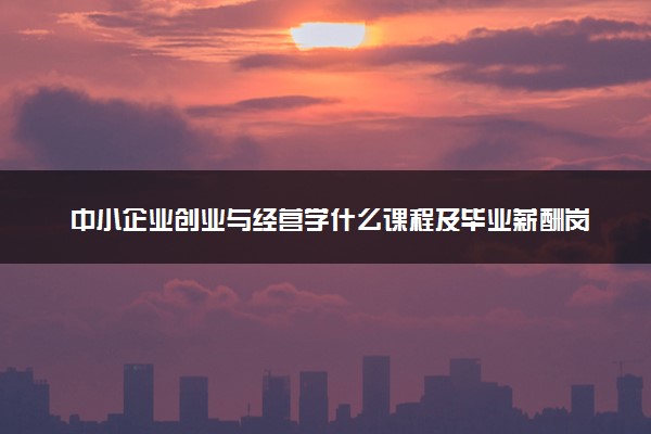 中小企业创业与经营学什么课程及毕业薪酬岗位去向 就业前景怎么样