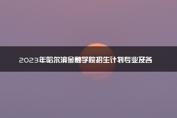 2023年哈尔滨金融学院招生计划专业及各省录取分数线位次