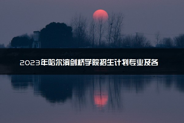 2023年哈尔滨剑桥学院招生计划专业及各省录取分数线位次