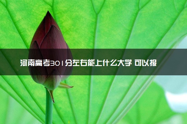 河南高考301分左右能上什么大学 可以报哪些公办院校(2023报考推荐)