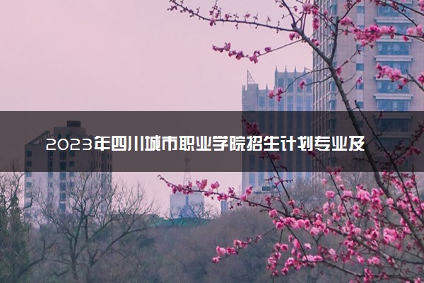 2023年四川城市职业学院招生计划专业及各省录取分数线位次