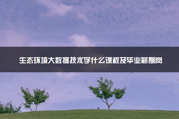 生态环境大数据技术学什么课程及毕业薪酬岗位去向 就业前景怎么样