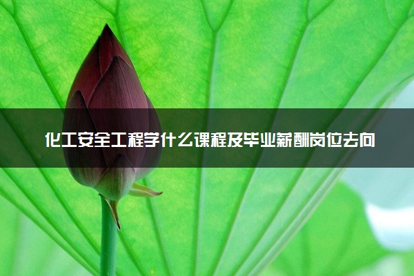 化工安全工程学什么课程及毕业薪酬岗位去向 就业前景怎么样