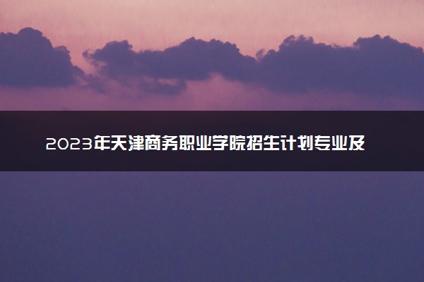 2023年天津商务职业学院招生计划专业及各省录取分数线位次