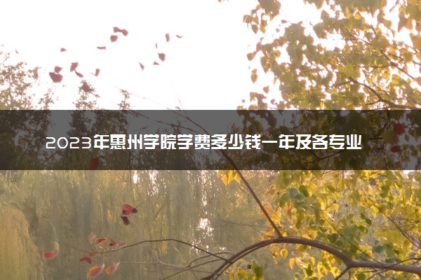 2023年惠州学院学费多少钱一年及各专业收费标准查询 大约需要多少费用