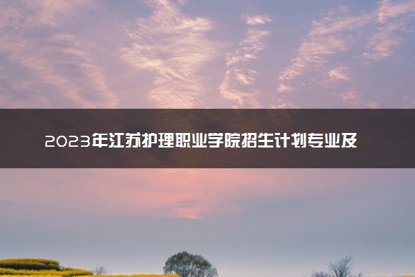 2023年江苏护理职业学院招生计划专业及各省录取分数线位次