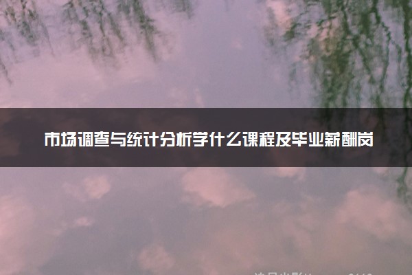 市场调查与统计分析学什么课程及毕业薪酬岗位去向 就业前景怎么样