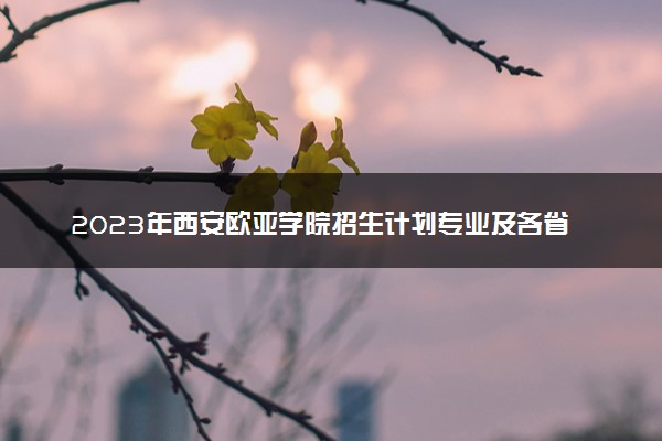 2023年西安欧亚学院招生计划专业及各省录取分数线位次