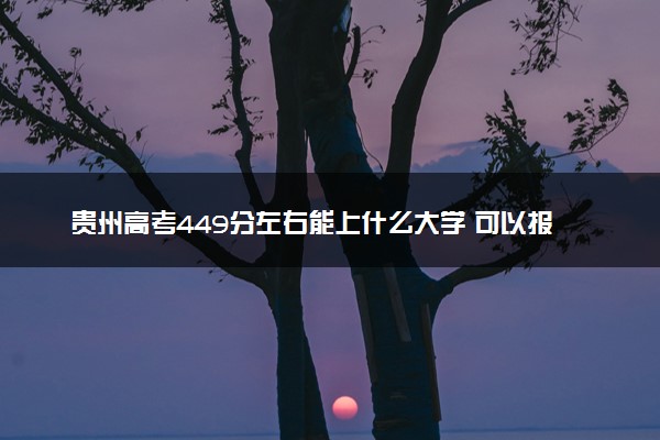 贵州高考449分左右能上什么大学 可以报哪些公办院校(2023报考推荐)