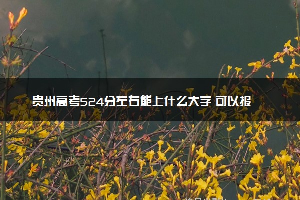 贵州高考524分左右能上什么大学 可以报哪些公办院校(2023报考推荐)