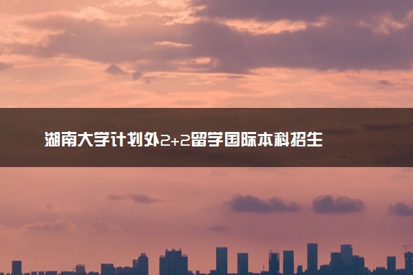 湖南大学计划外2+2留学国际本科招生