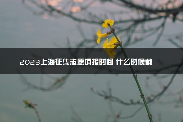 2023上海征集志愿填报时间 什么时候截止