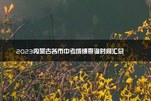 2023内蒙古各市中考成绩查询时间汇总 什么时候查分
